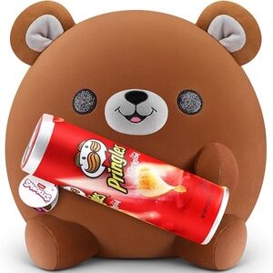 ZURU Snackles Pringles Bear Terry 14" Plush Super Soft Stuffed Animal Brown New